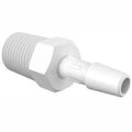 1/4-19 BSP to 1/4x22 Barbed Adapter, White Polypropylene L382