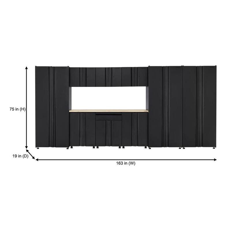 10-Piece Welded Steel Garage Storage System in Black C793