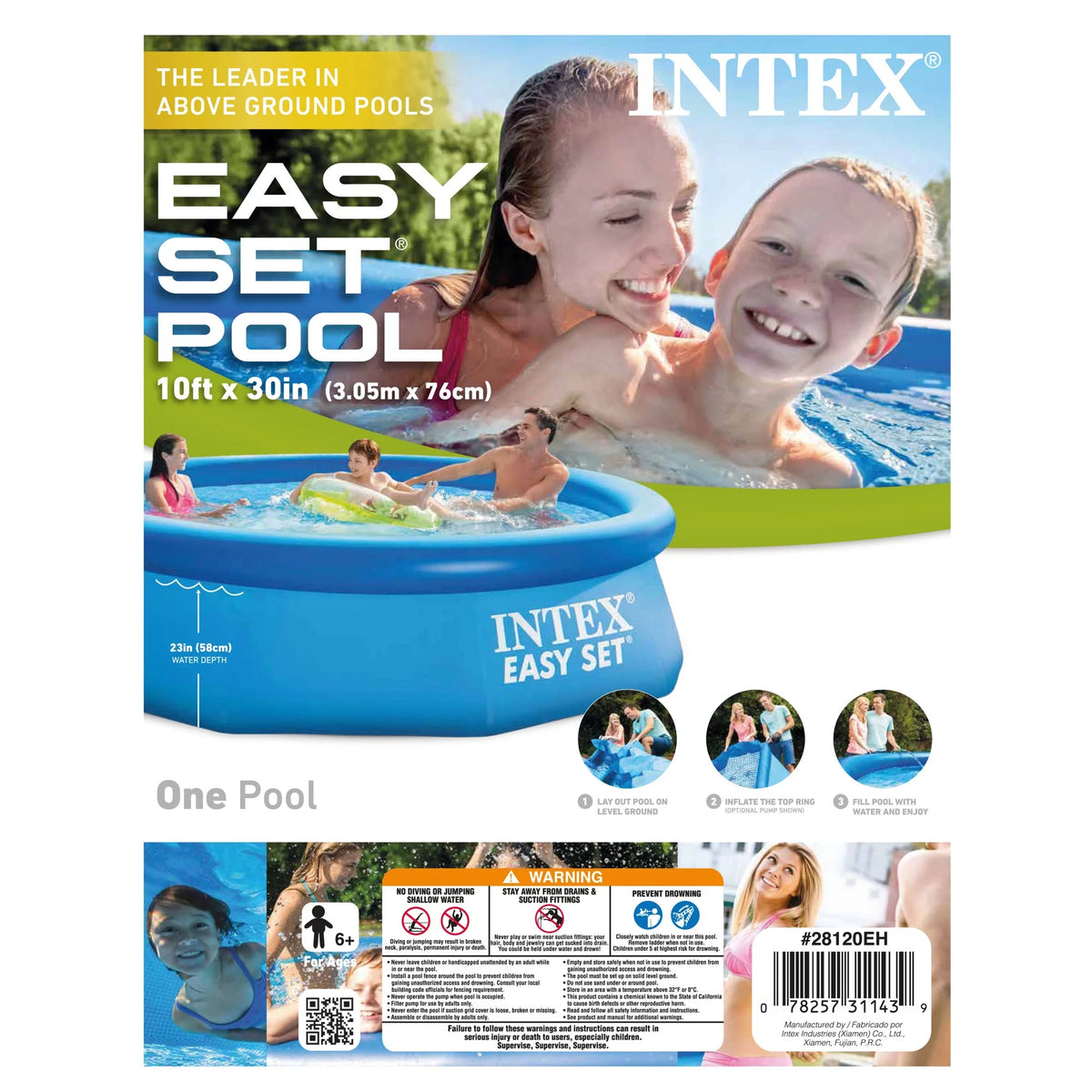 10' x 30 Inflatable Swimming Pool V60441