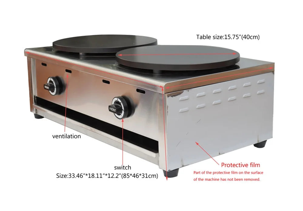Double Heads Commercial Pancake Crepes Maker Z55794